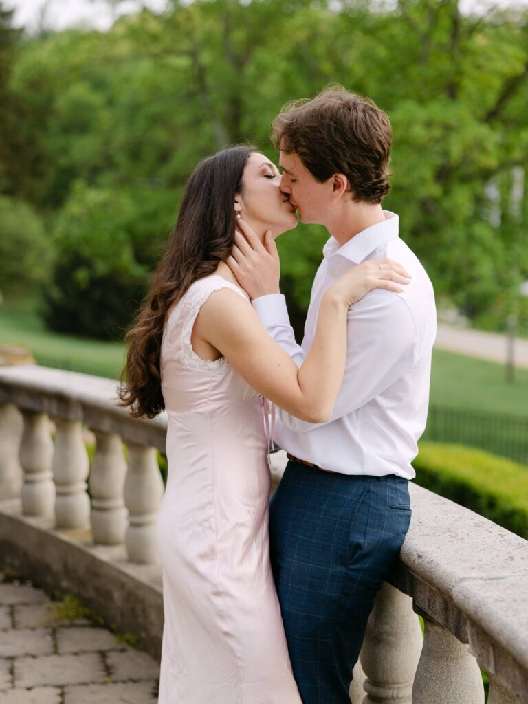 romantic engagement portrait at the felt mansion