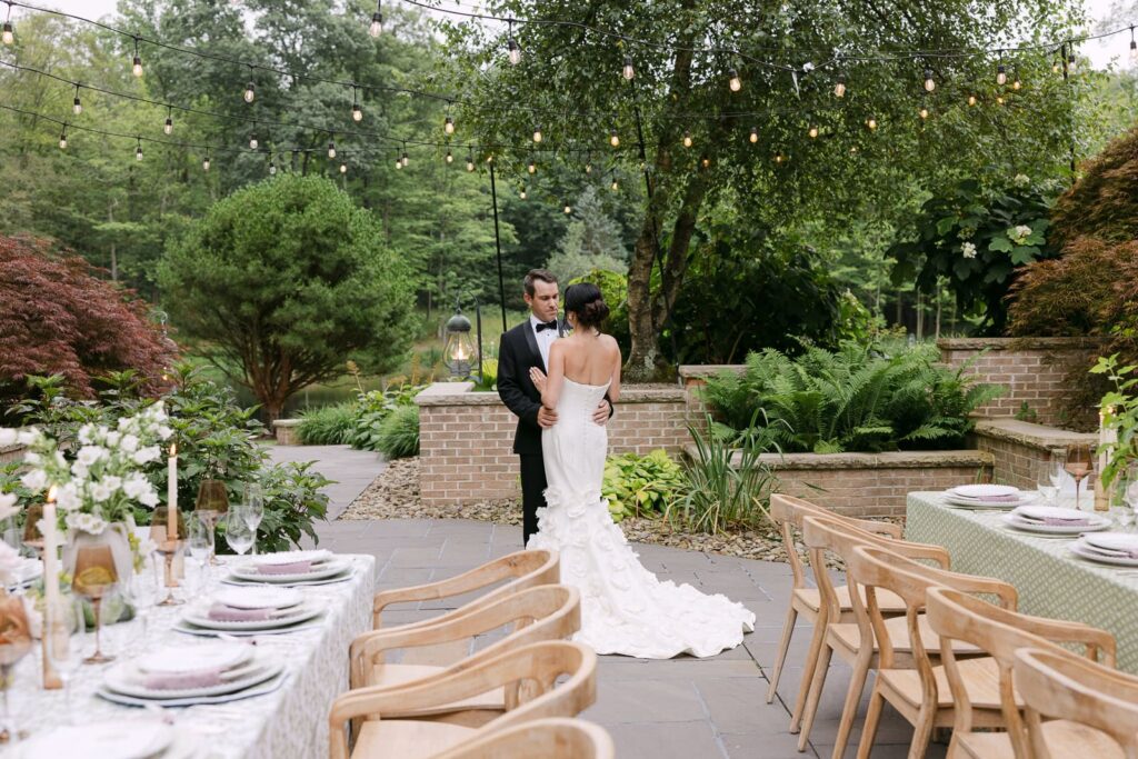 Bride and Groom sharing an intimate moment during the reception 